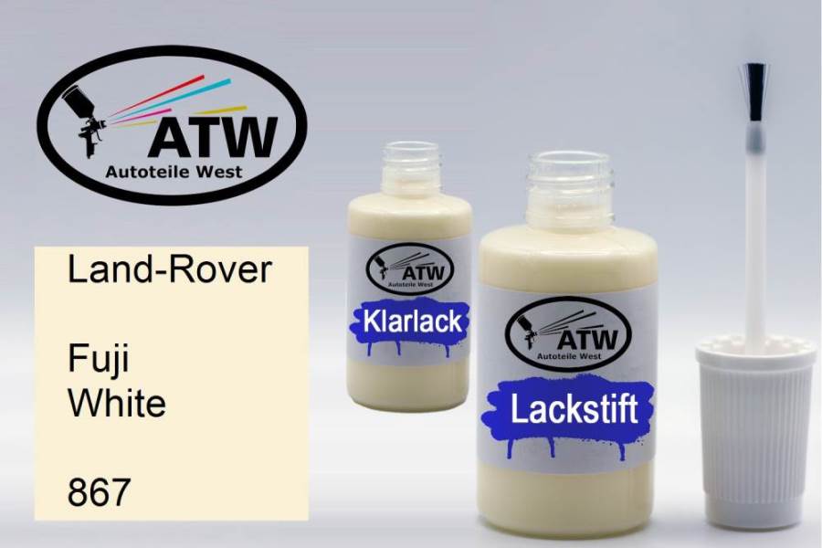 Land-Rover, Fuji White, 867: 20ml Lackstift + 20ml Klarlack - Set, von ATW Autoteile West.